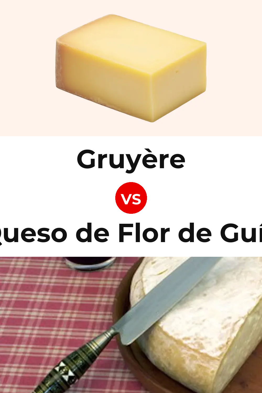 Gruyère Cheese vs Queso de Flor de Guía Pinterest comparison