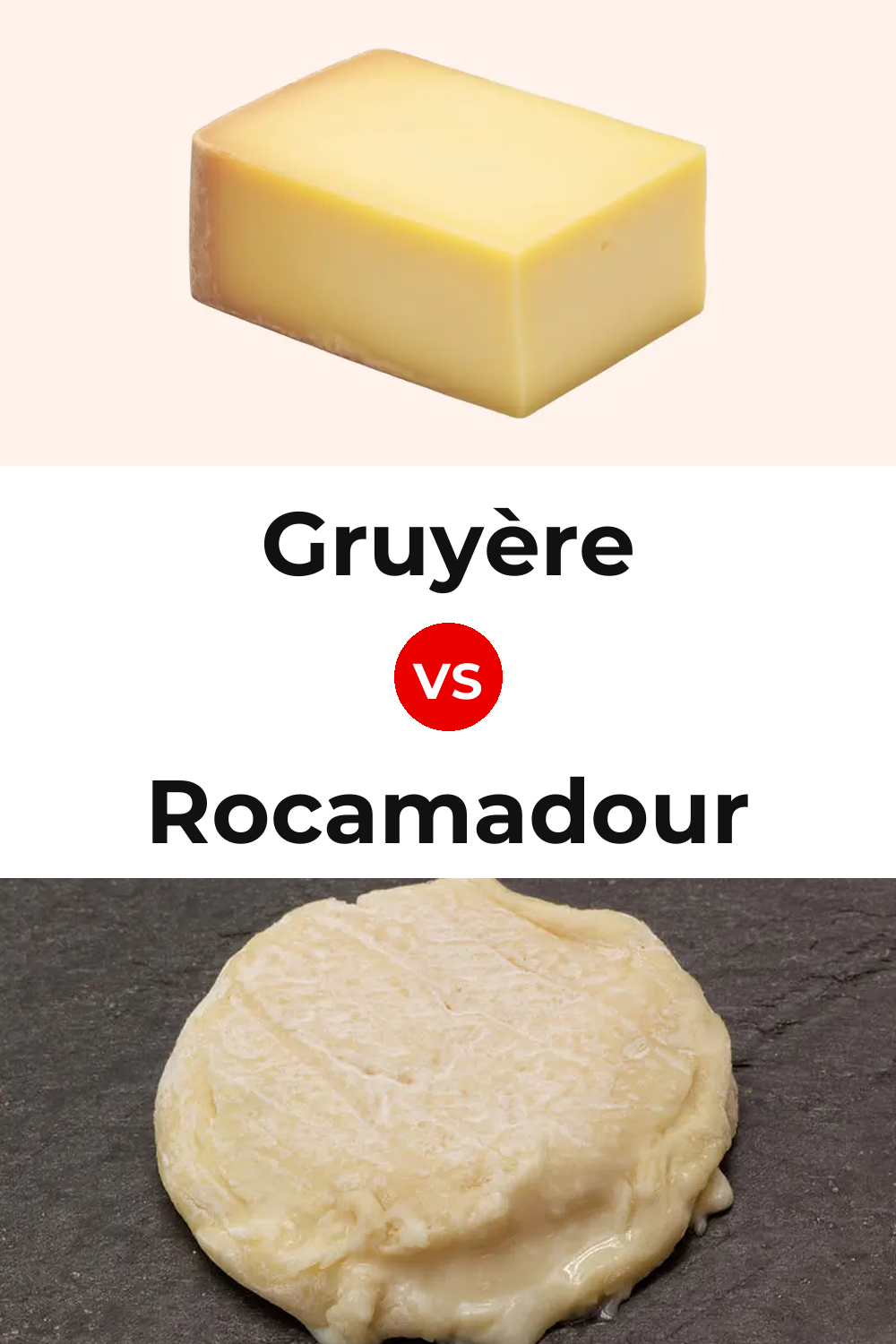 Gruyère Cheese vs Rocamadour Cheese Pinterest comparison