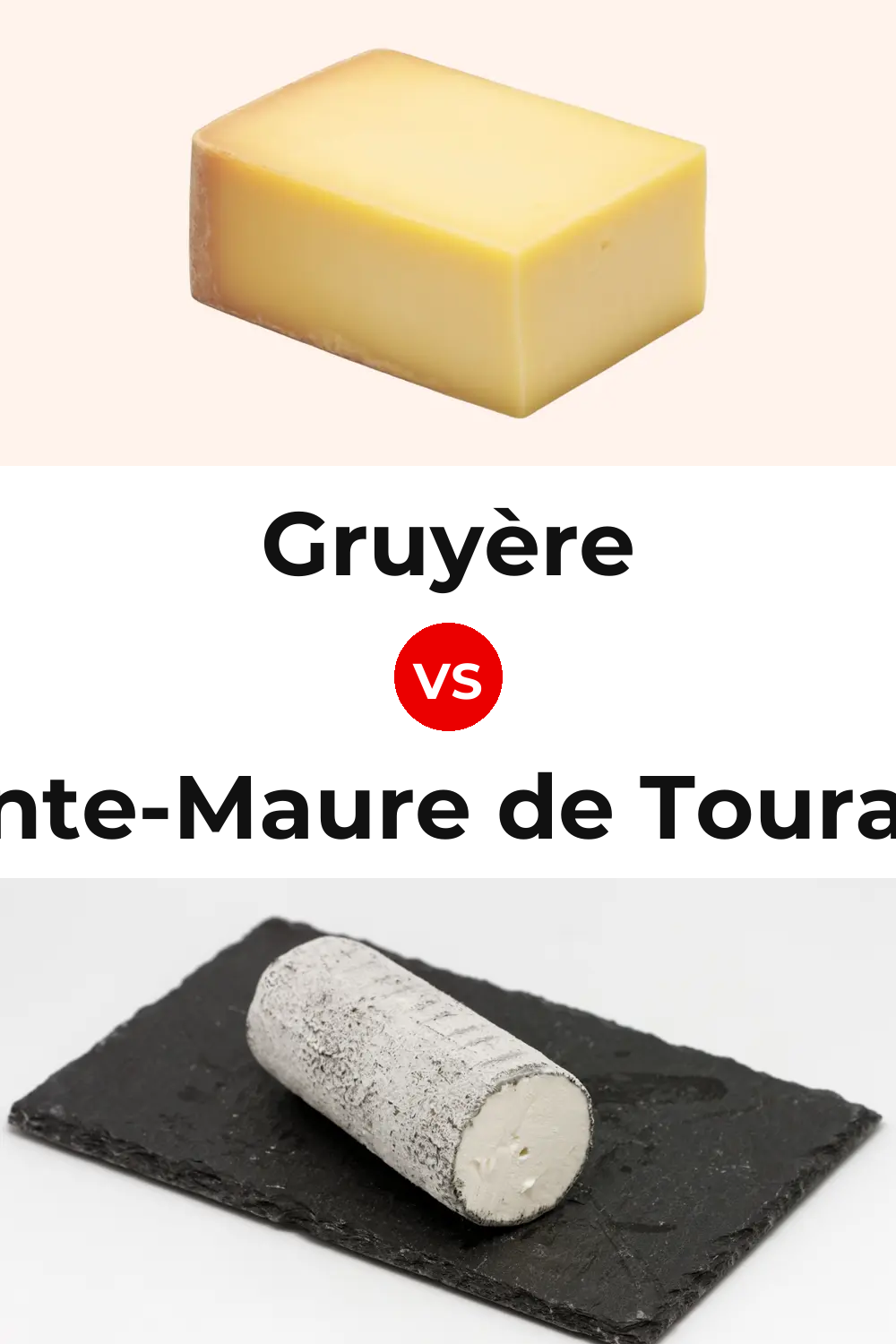 Gruyère Cheese vs Sainte-Maure de Touraine Cheese Pinterest comparison
