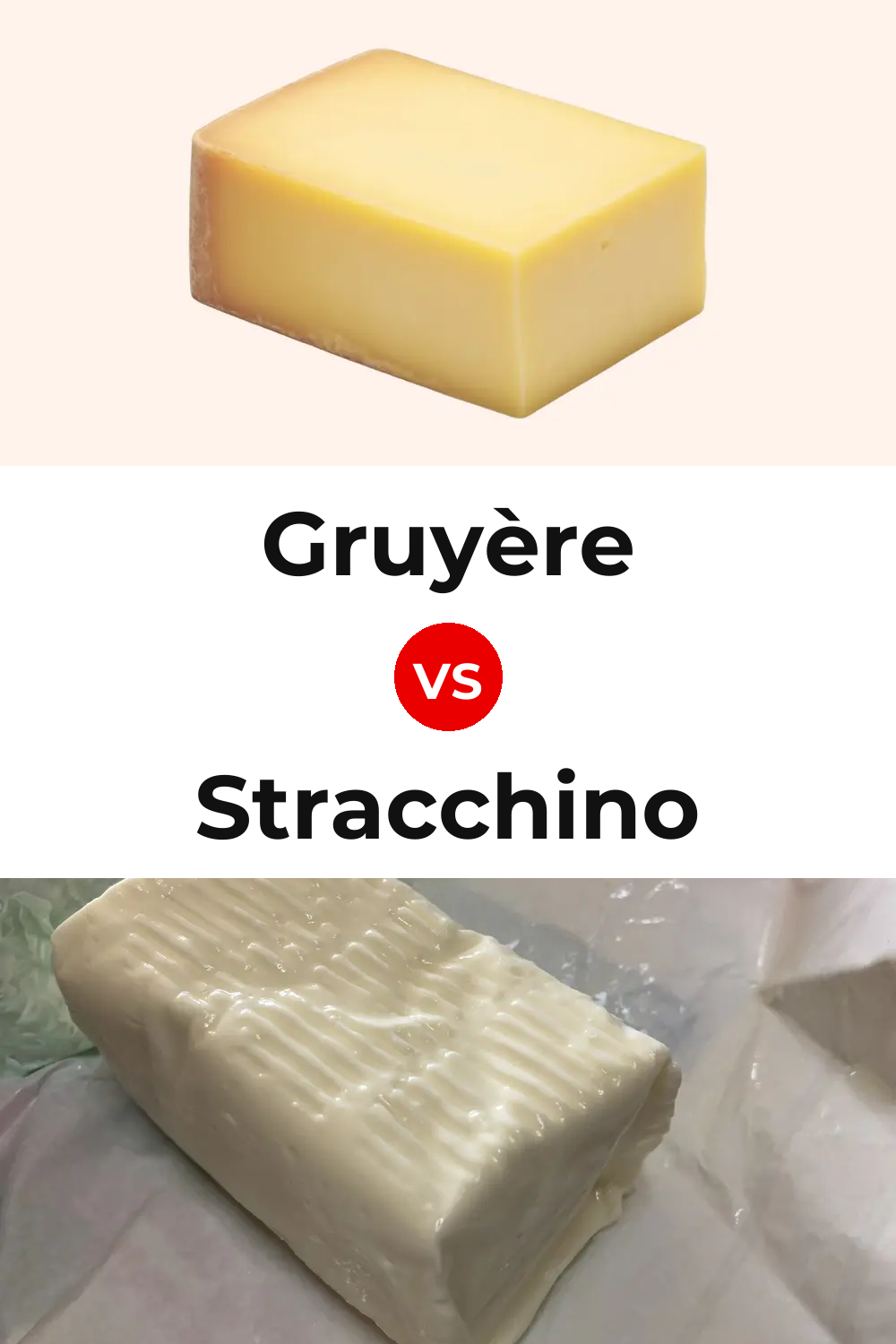 Gruyère Cheese vs Stracchino Cheese Pinterest comparison