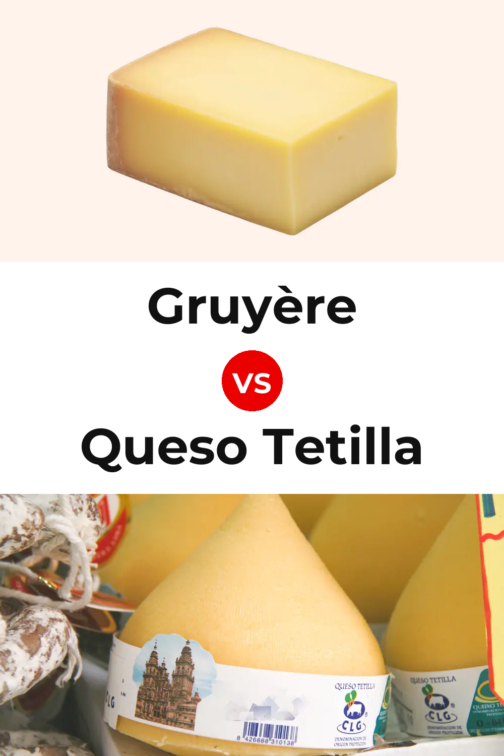Gruyère Cheese vs Queso Tetilla Pinterest comparison