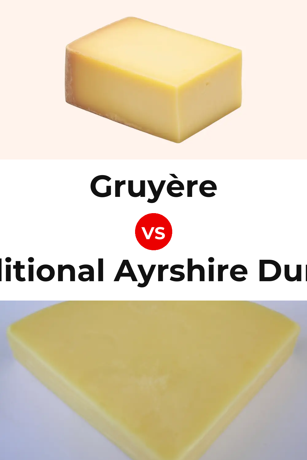 Gruyère Cheese vs Traditional Ayrshire Dunlop Cheese Pinterest comparison