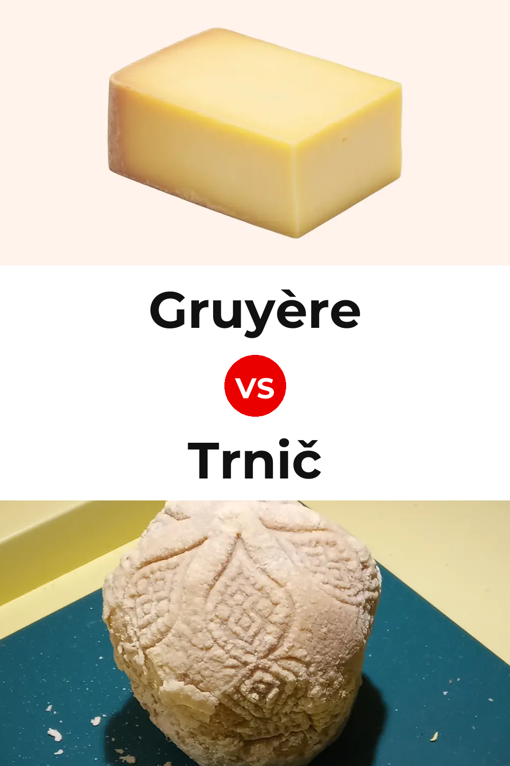 Gruyère Cheese vs Trnič Cheese Pinterest comparison