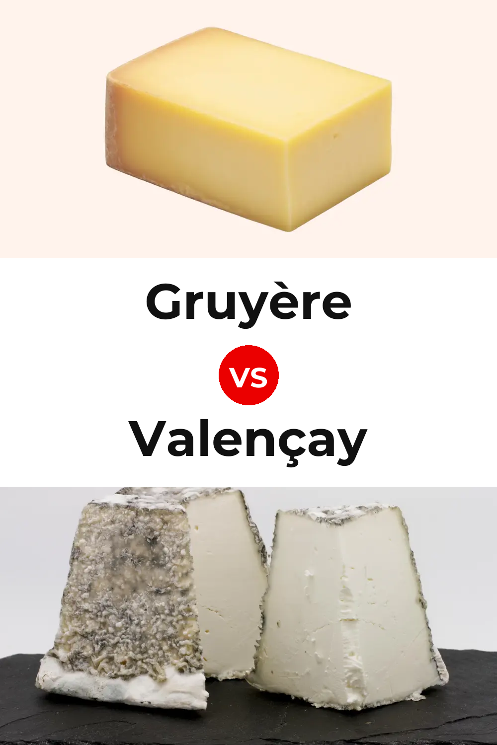 Gruyère Cheese vs Valençay Cheese Pinterest comparison