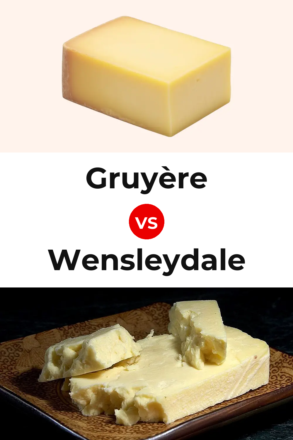 Gruyère Cheese vs Wensleydale Cheese Pinterest comparison
