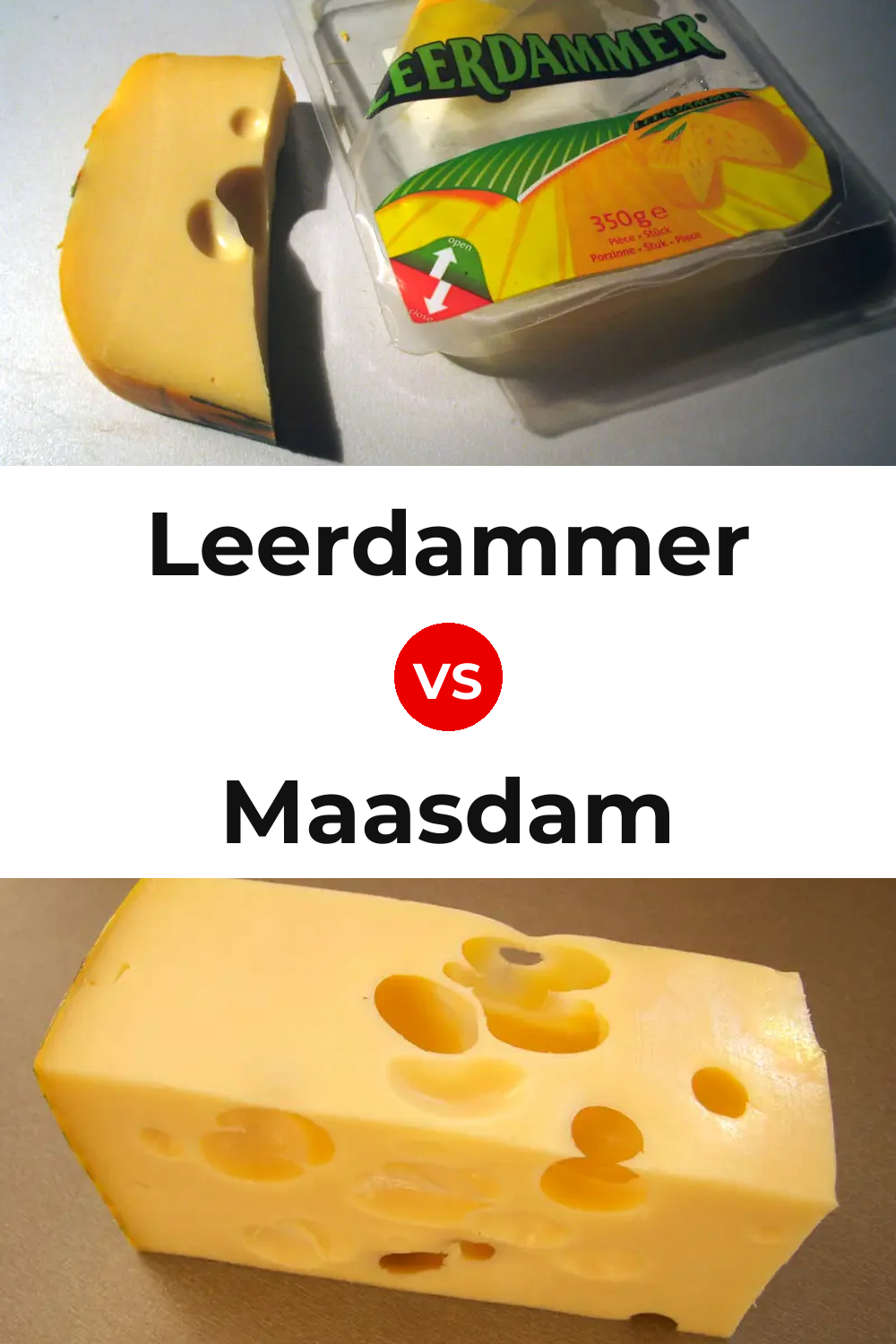 Leerdammer Cheese vs Maasdam Cheese Pinterest comparison
