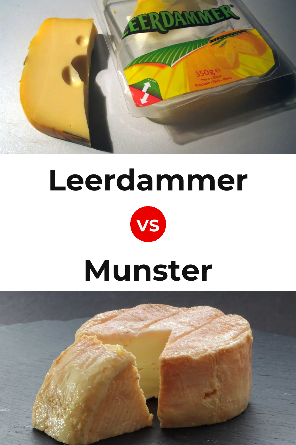 Leerdammer Cheese vs Munster Cheese Pinterest comparison