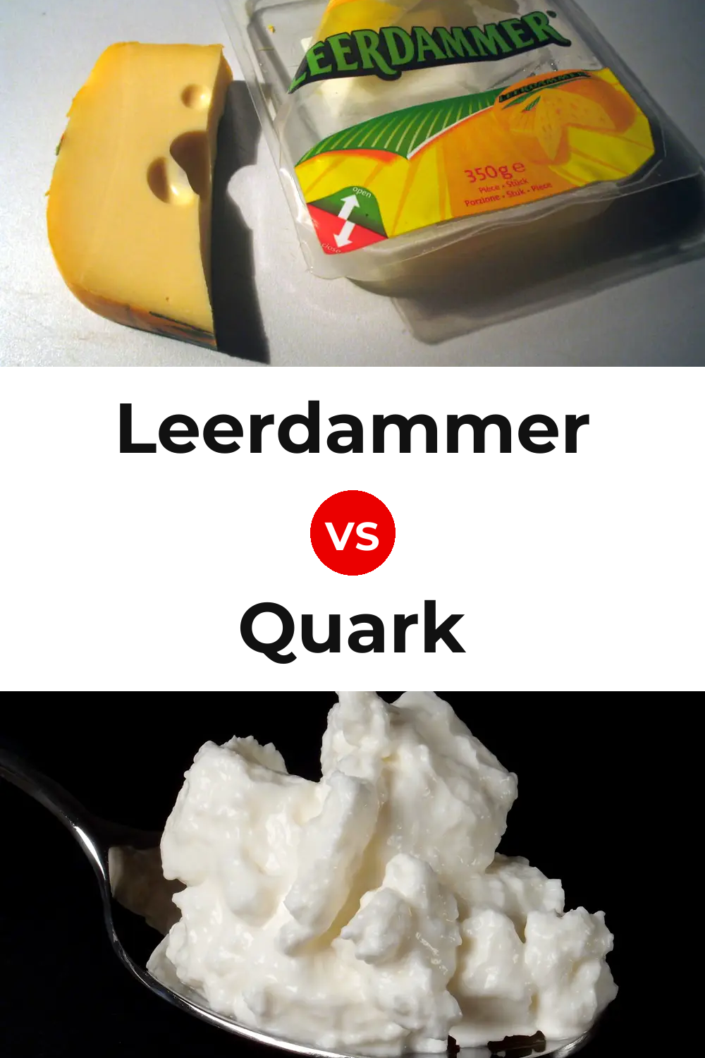 Leerdammer Cheese vs Quark Cheese Pinterest comparison