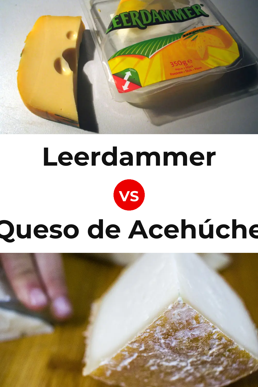 Leerdammer Cheese vs Queso de Acehúche Pinterest comparison