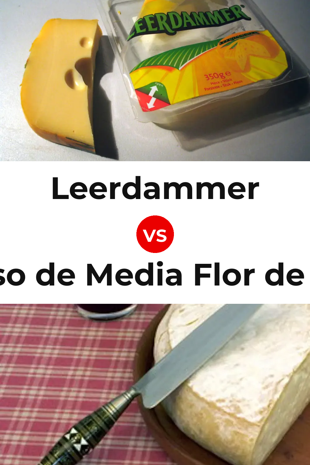 Leerdammer Cheese vs Queso de Media Flor de Guía Pinterest comparison
