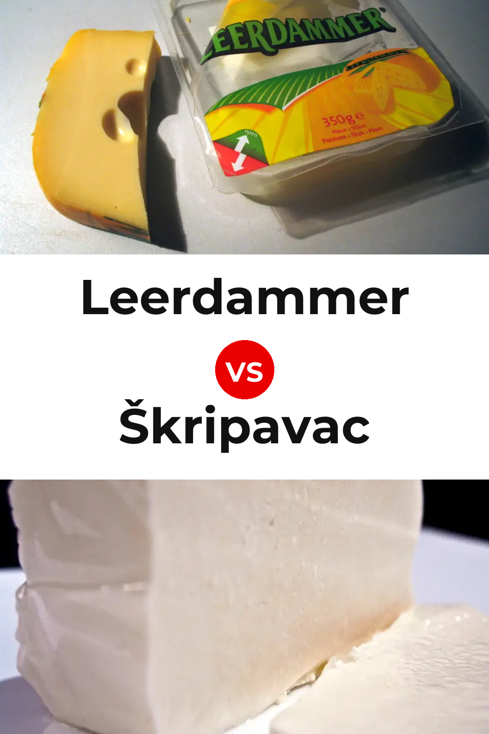 Leerdammer Cheese vs Škripavac Cheese Pinterest comparison