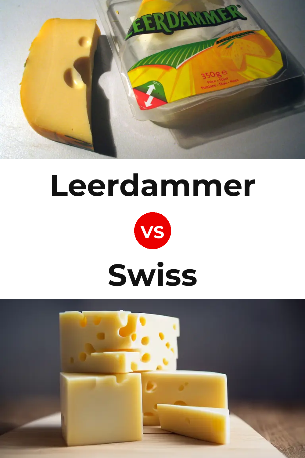 Leerdammer Cheese vs Swiss Cheese Pinterest comparison