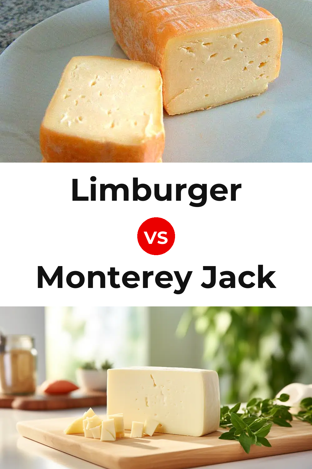 Limburger Cheese vs Monterey Jack Cheese Pinterest comparison