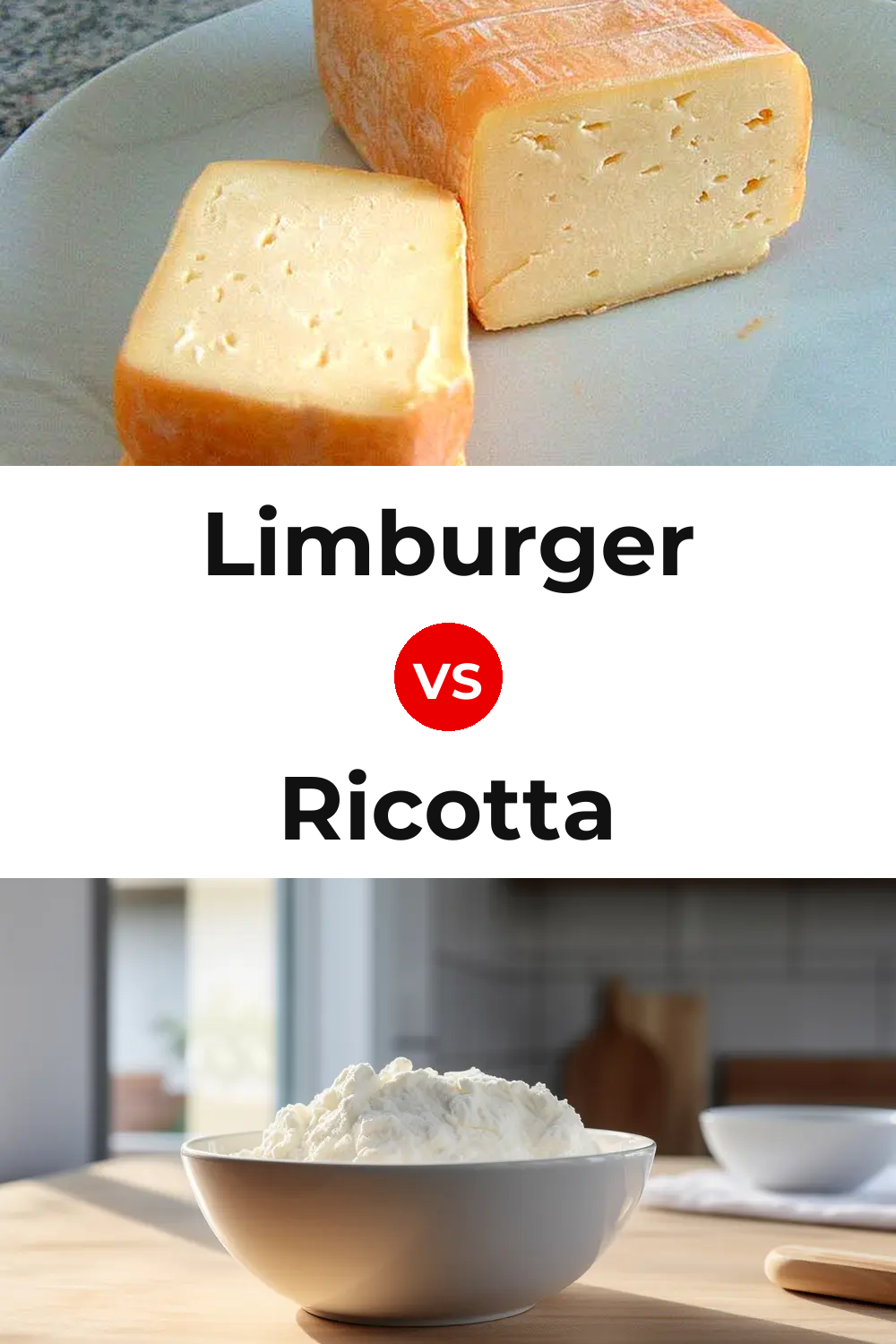 Limburger Cheese vs Ricotta Cheese Pinterest comparison