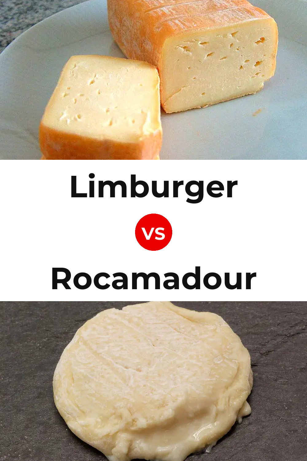 Limburger Cheese vs Rocamadour Cheese Pinterest comparison