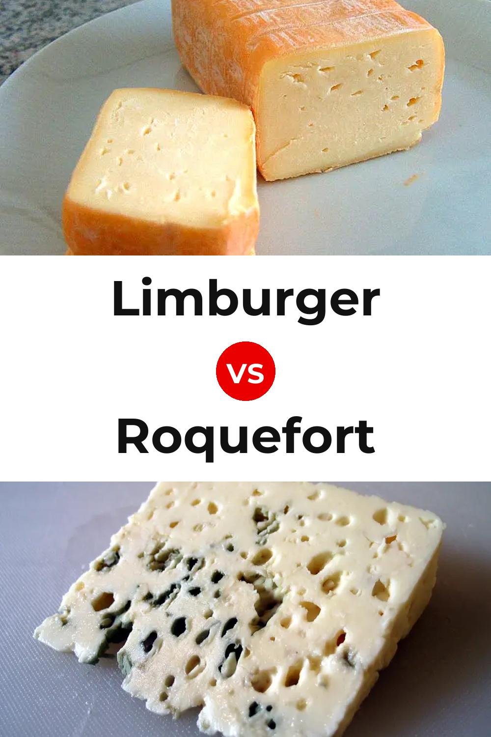 Limburger Cheese vs Roquefort Cheese Pinterest comparison