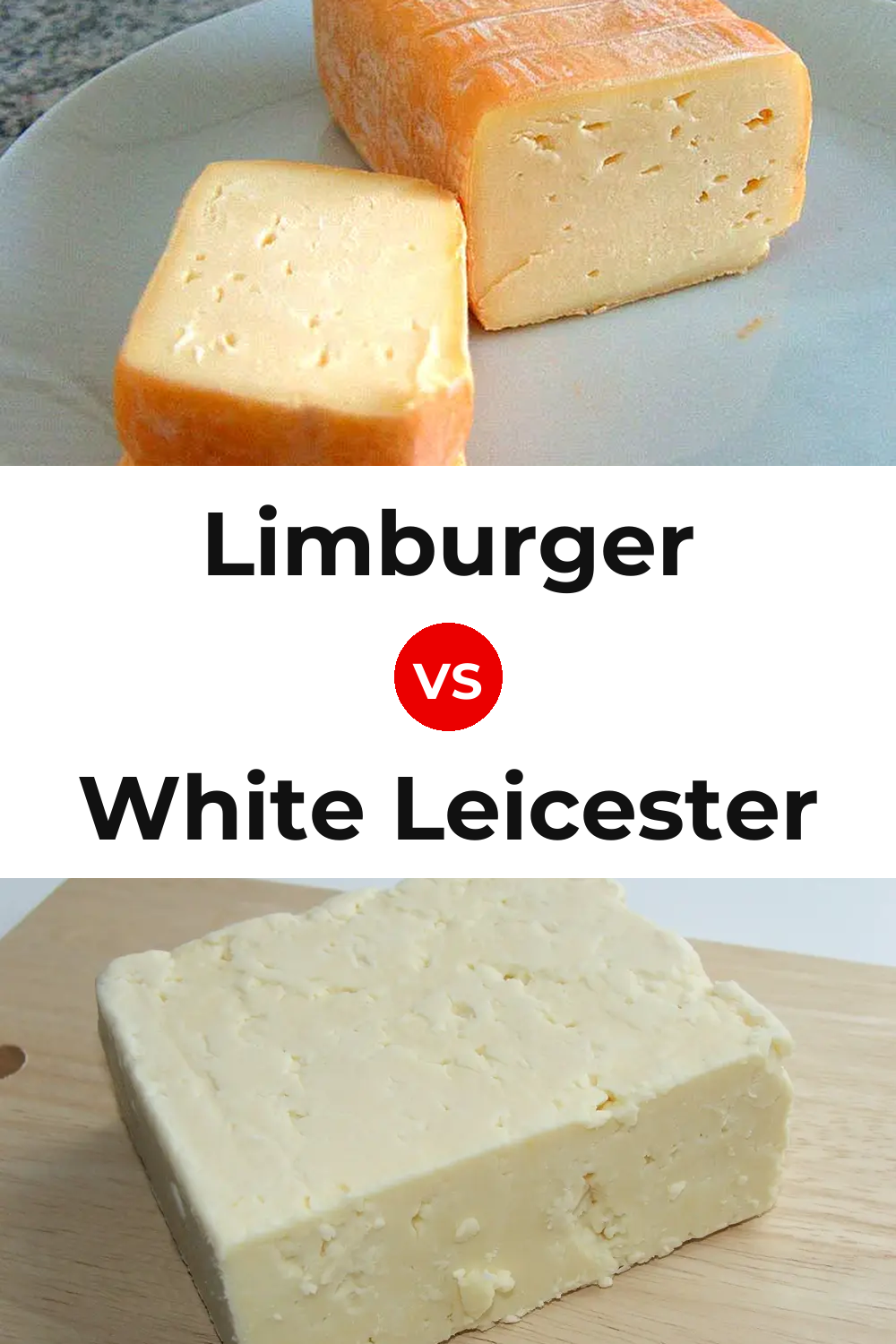 Limburger Cheese vs White Leicester Cheese Pinterest comparison