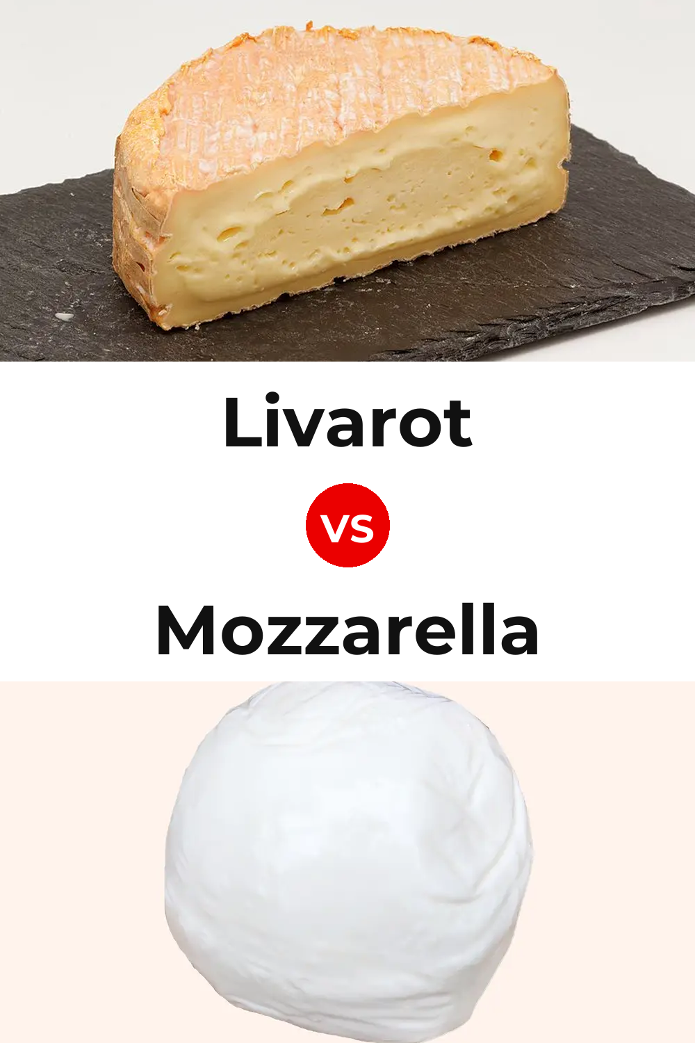 Livarot Cheese vs Mozzarella Cheese Pinterest comparison