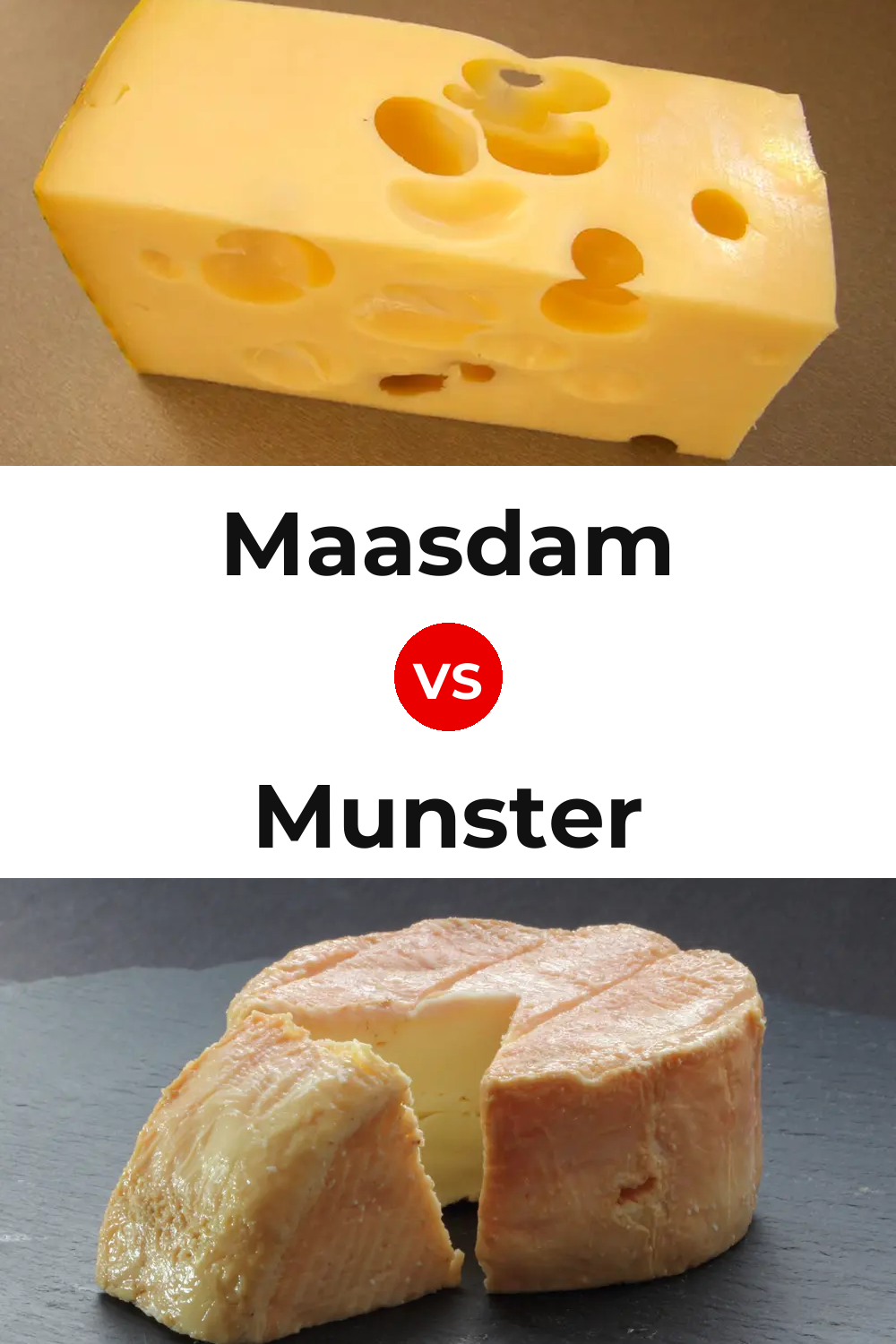 Maasdam Cheese vs Munster Cheese Pinterest comparison