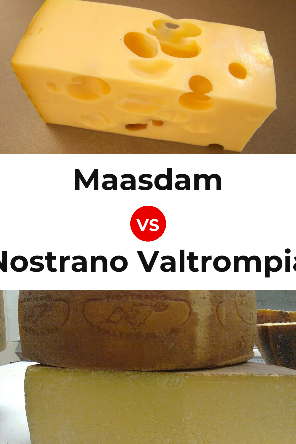 Maasdam Cheese vs Nostrano Valtrompia Cheese Pinterest comparison