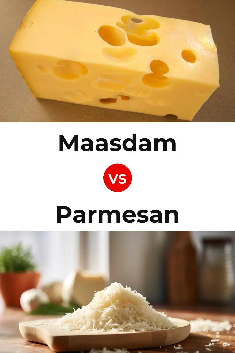 Maasdam Cheese vs Parmesan Cheese Pinterest comparison