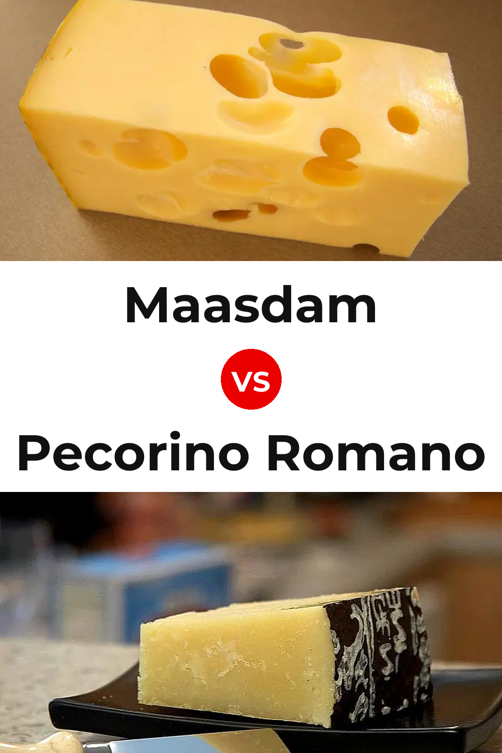 Maasdam Cheese vs Pecorino Romano Cheese Pinterest comparison