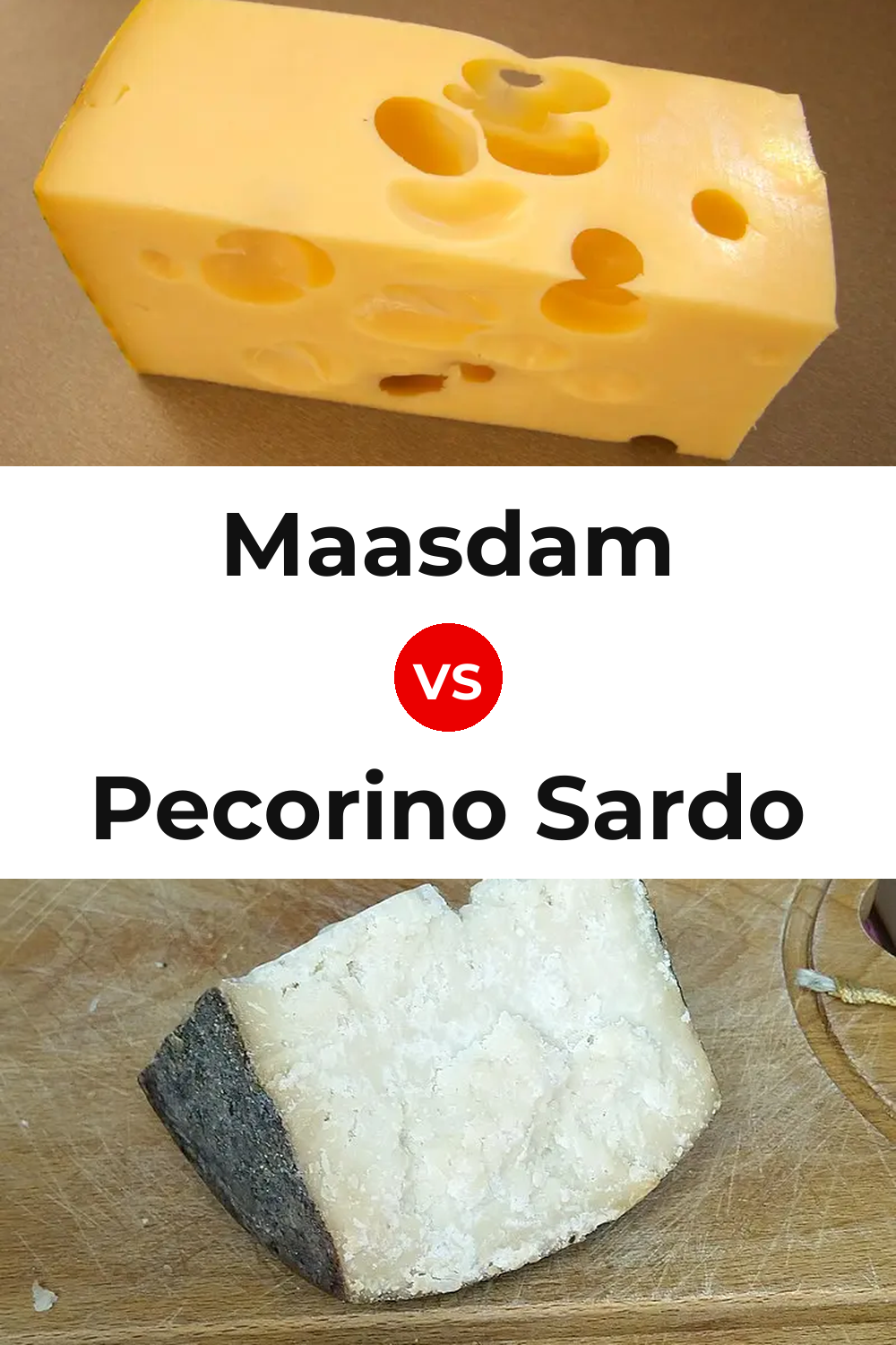 Maasdam Cheese vs Pecorino Sardo Cheese Pinterest comparison