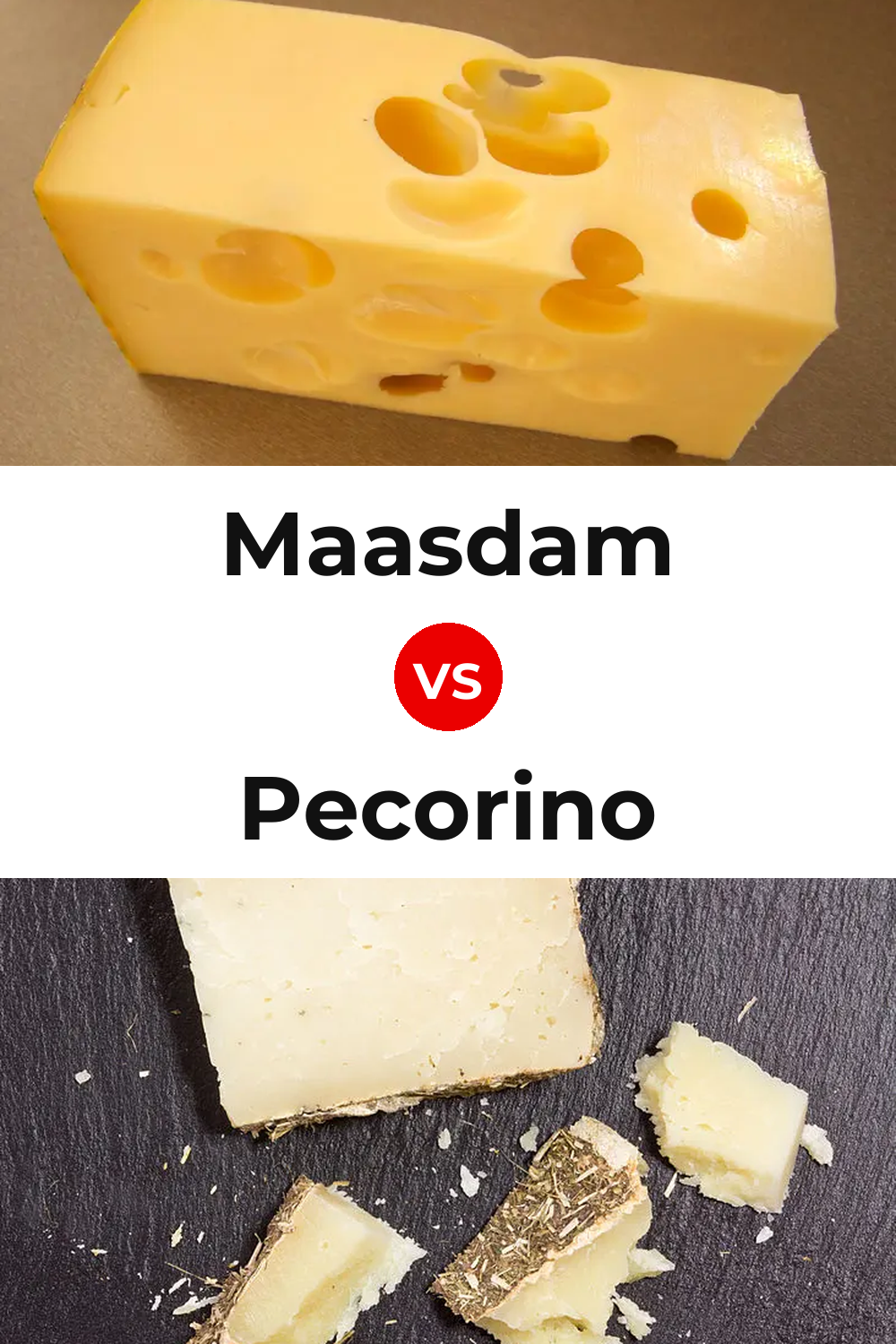 Maasdam Cheese vs Pecorino Cheese Pinterest comparison