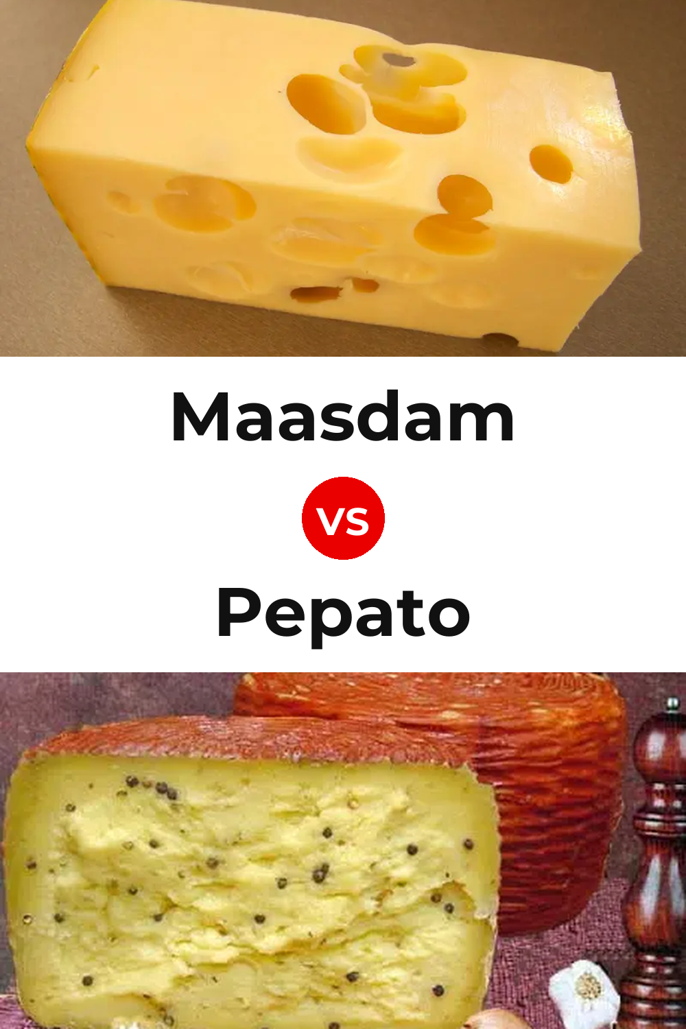 Maasdam Cheese vs Pepato Cheese Pinterest comparison