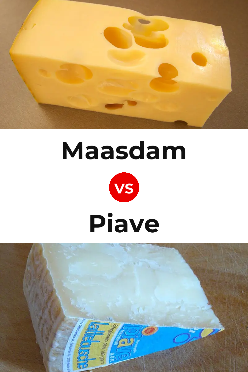 Maasdam Cheese vs Piave Cheese Pinterest comparison
