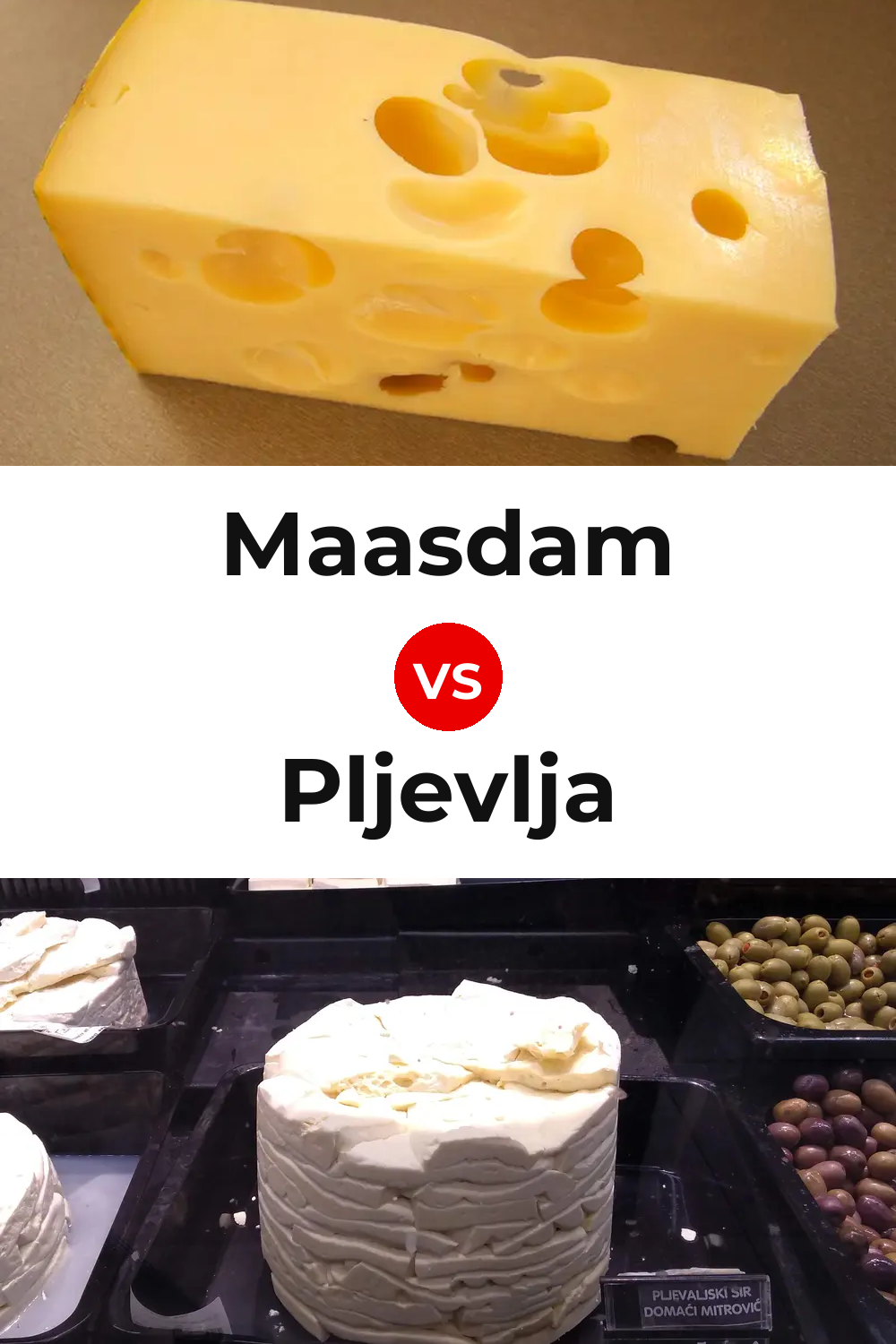 Maasdam Cheese vs Pljevlja Cheese Pinterest comparison