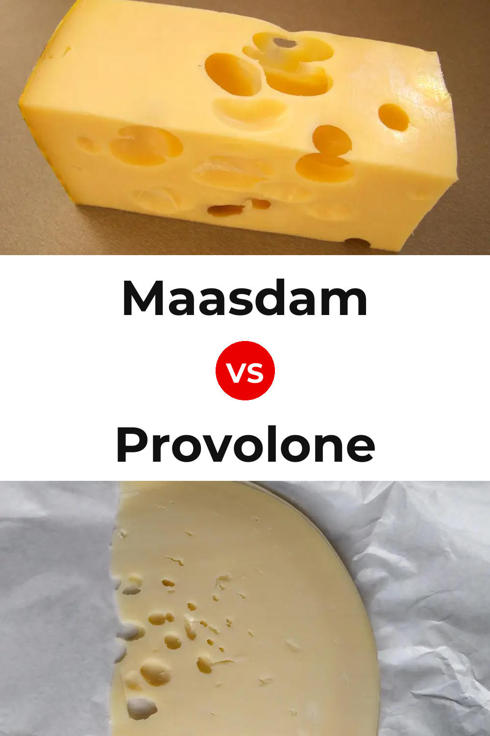 Maasdam Cheese vs Provolone Cheese Pinterest comparison