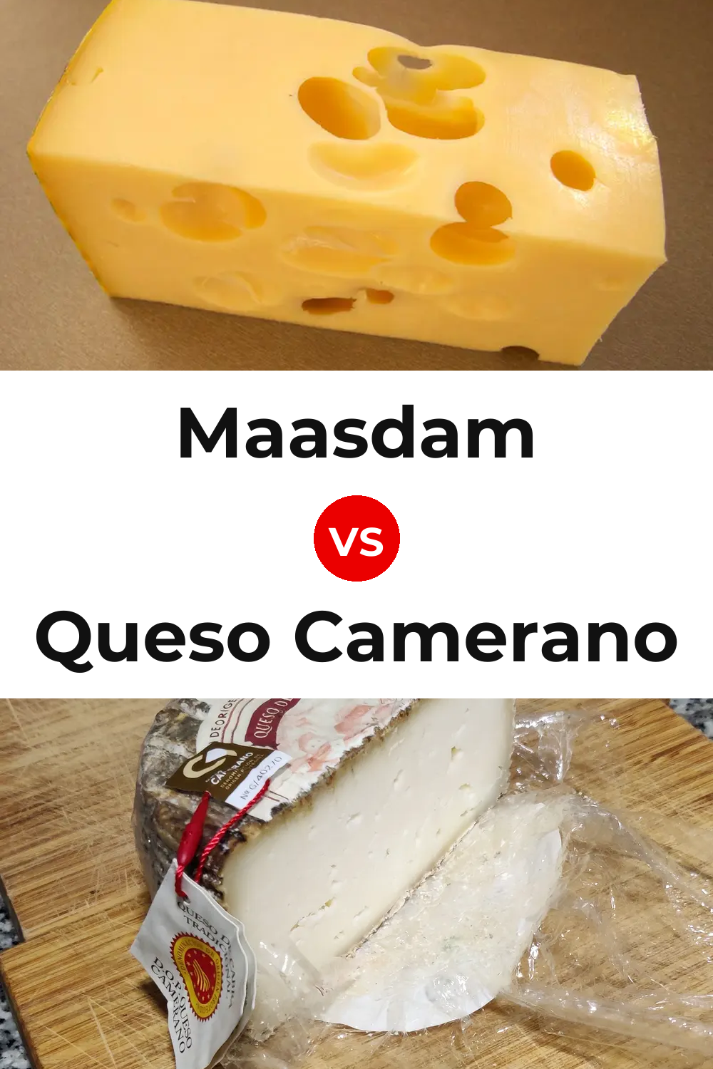 Maasdam Cheese vs Queso Camerano Pinterest comparison