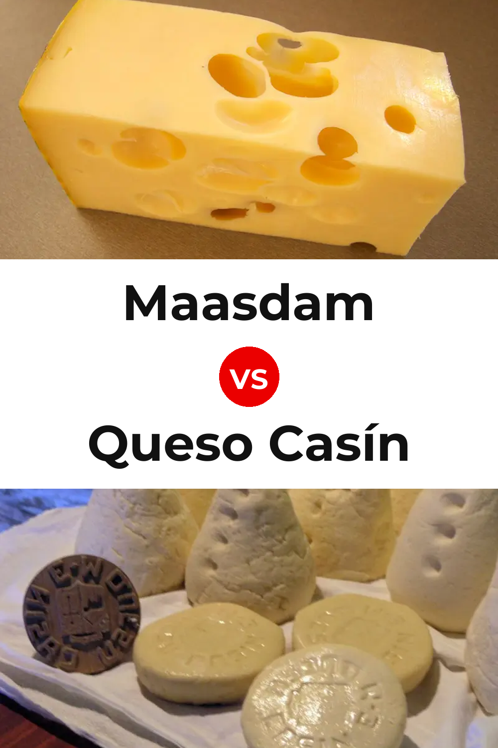 Maasdam Cheese vs Queso Casín Pinterest comparison