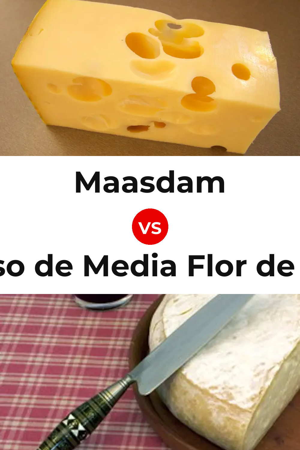 Maasdam Cheese vs Queso de Media Flor de Guía Pinterest comparison