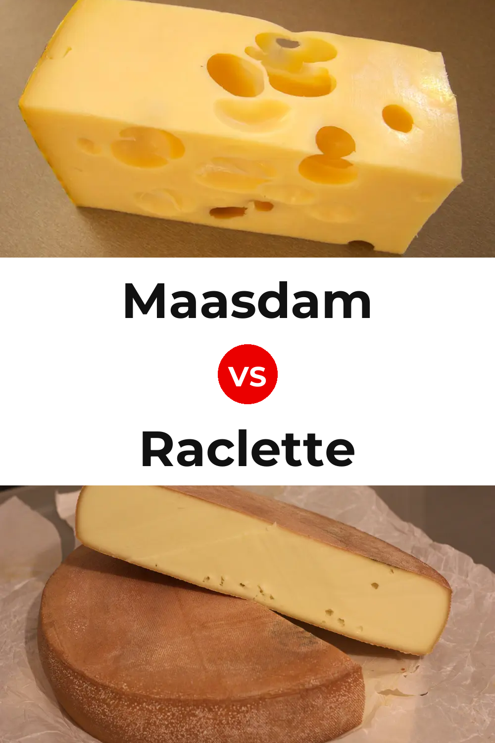 Maasdam Cheese vs Raclette Cheese Pinterest comparison