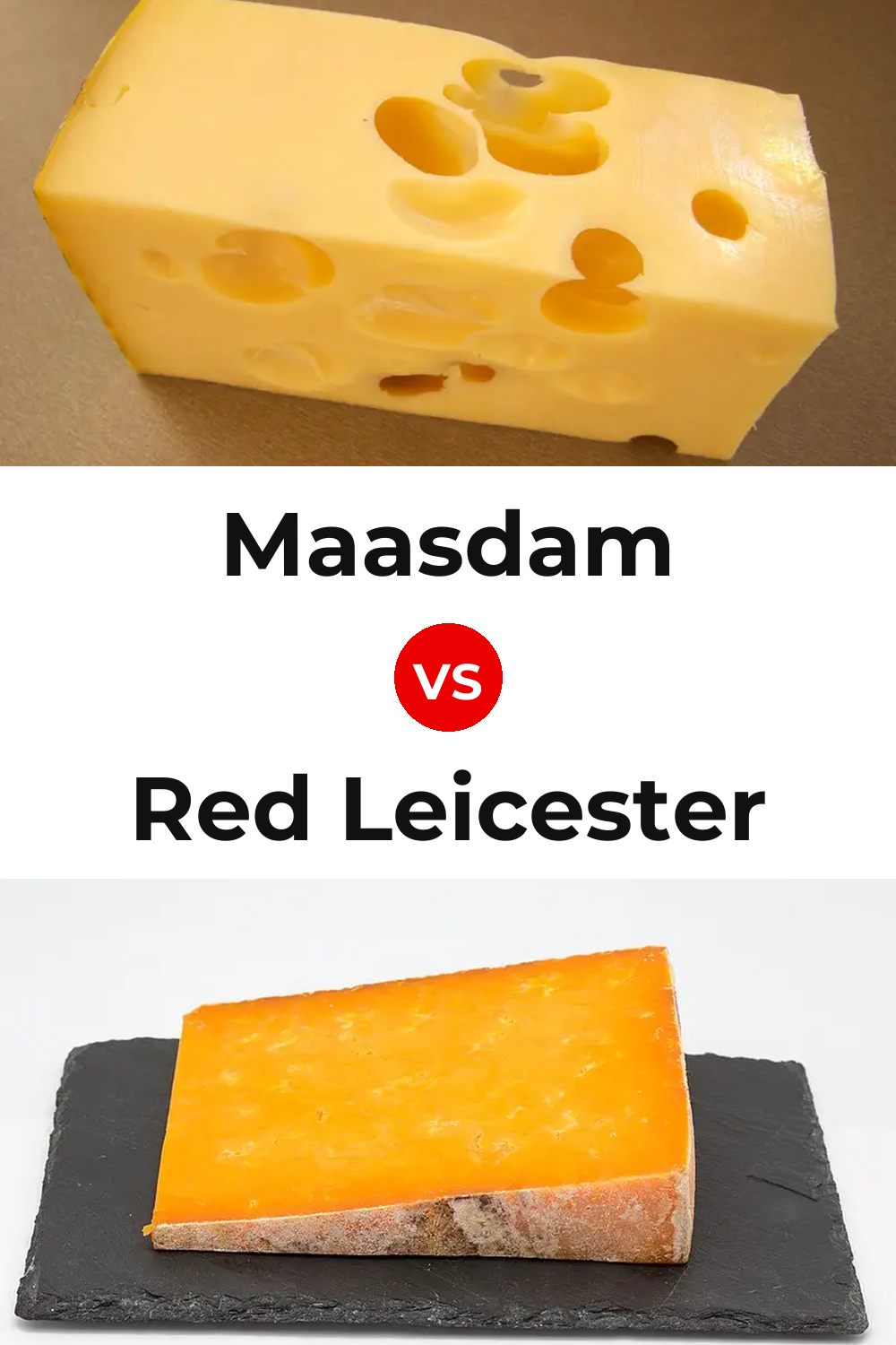 Maasdam Cheese vs Red Leicester Cheese Pinterest comparison
