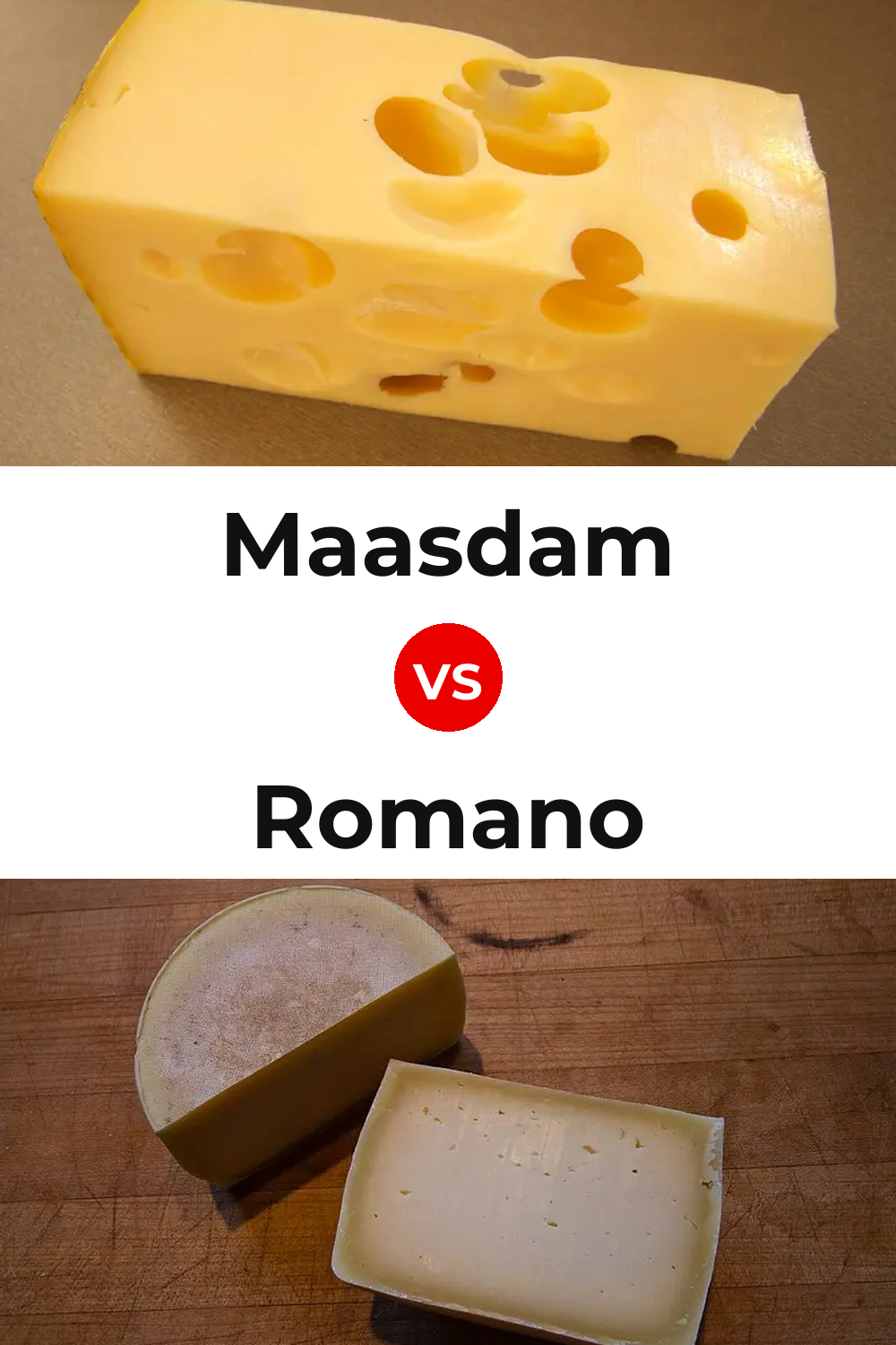 Maasdam Cheese vs Romano Cheese Pinterest comparison