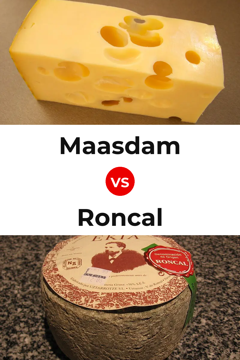 Maasdam Cheese vs Roncal Cheese Pinterest comparison