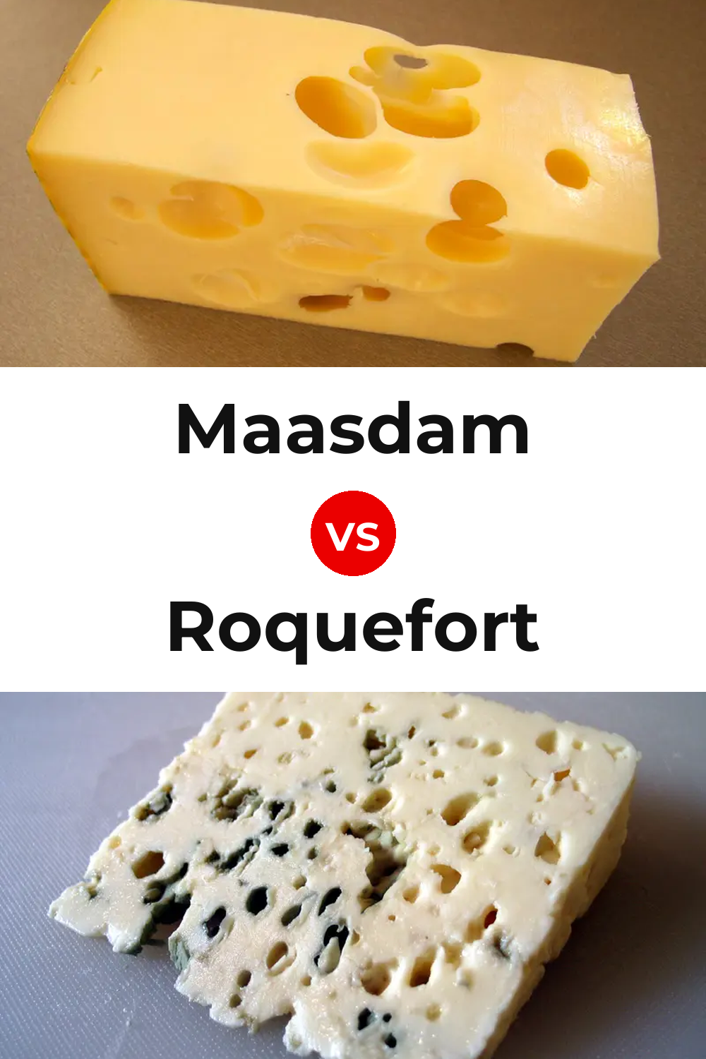Maasdam Cheese vs Roquefort Cheese Pinterest comparison