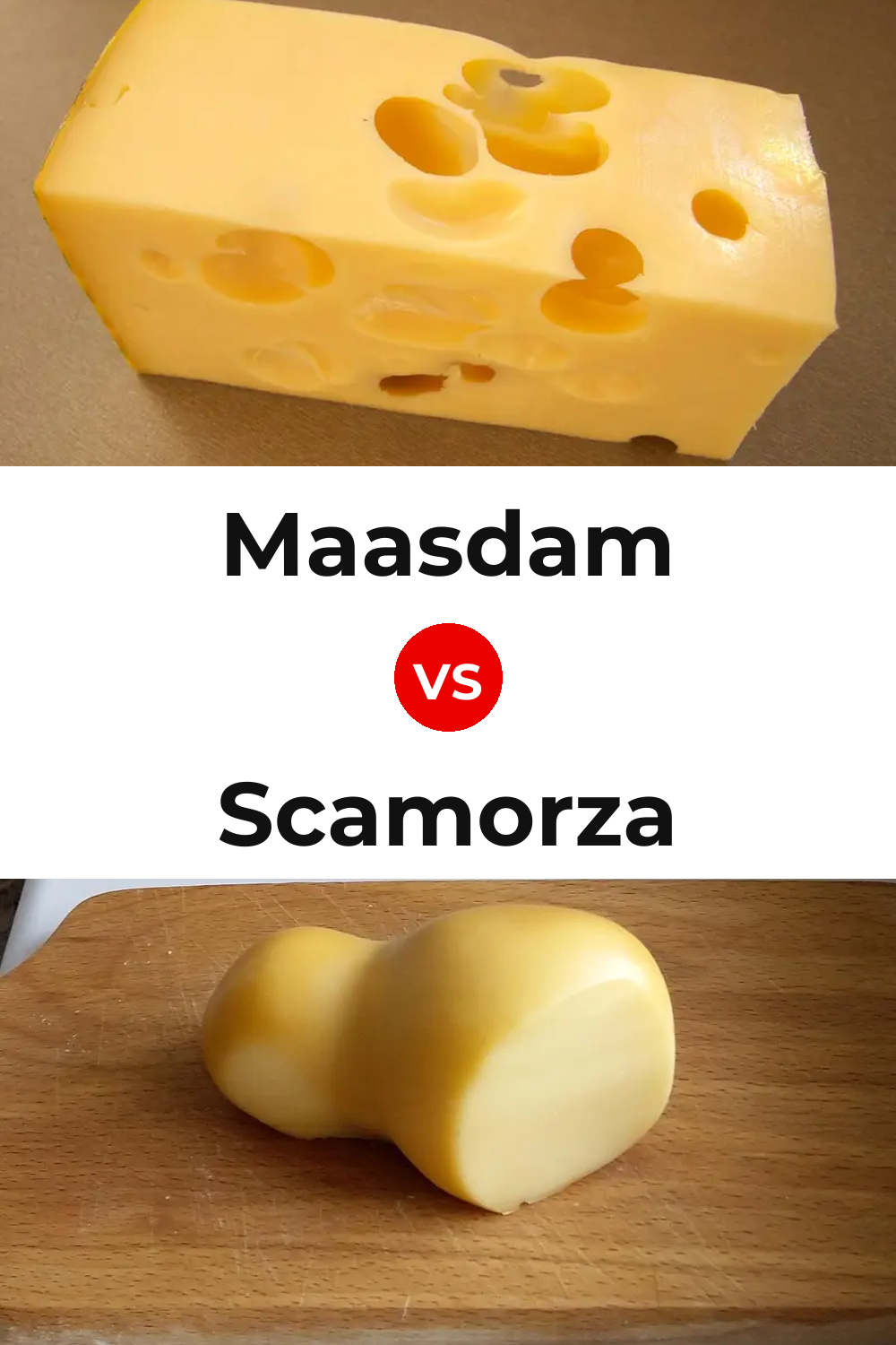 Maasdam Cheese vs Scamorza Cheese Pinterest comparison