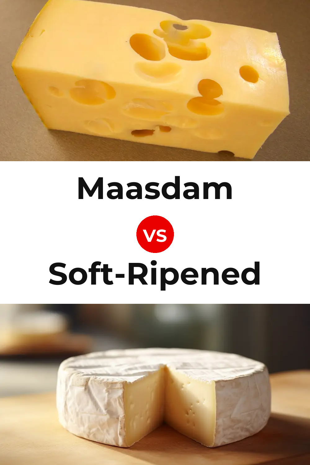 Maasdam Cheese vs Soft-Ripened Cheese Pinterest comparison