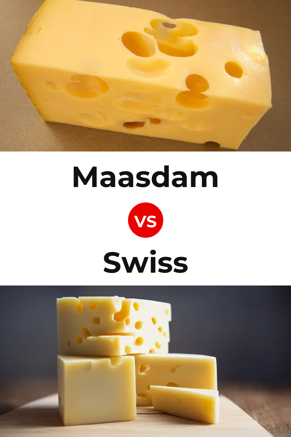 Maasdam Cheese vs Swiss Cheese Pinterest comparison