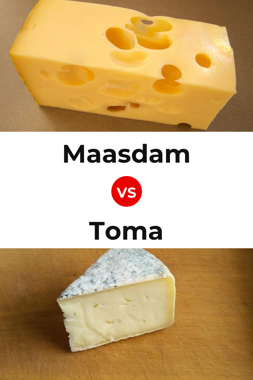 Maasdam Cheese vs Toma Cheese Pinterest comparison