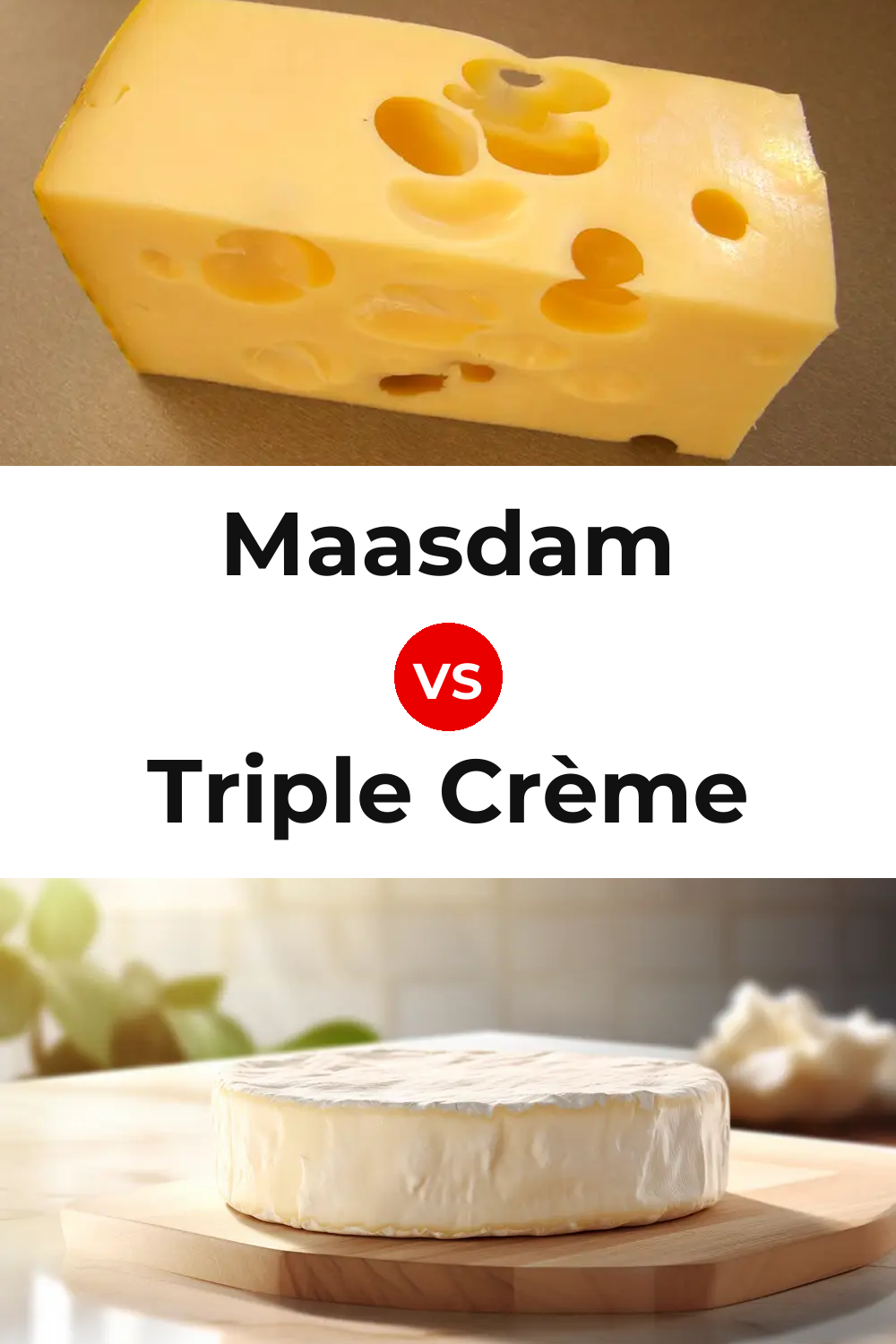 Maasdam Cheese vs Triple Crème Cheese Pinterest comparison