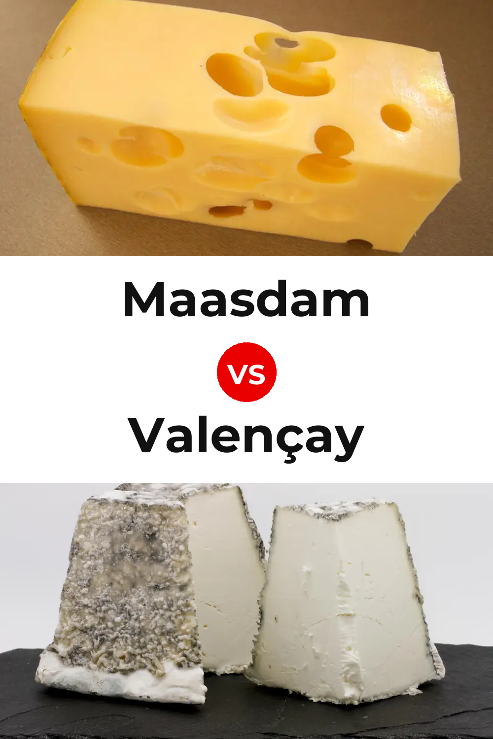 Maasdam Cheese vs Valençay Cheese Pinterest comparison