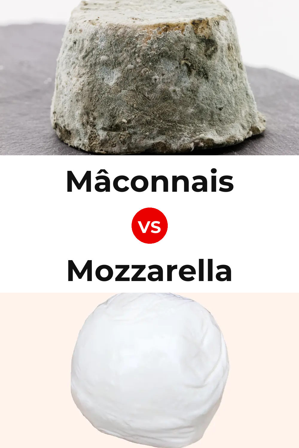 Mâconnais Cheese vs Mozzarella Cheese Pinterest comparison