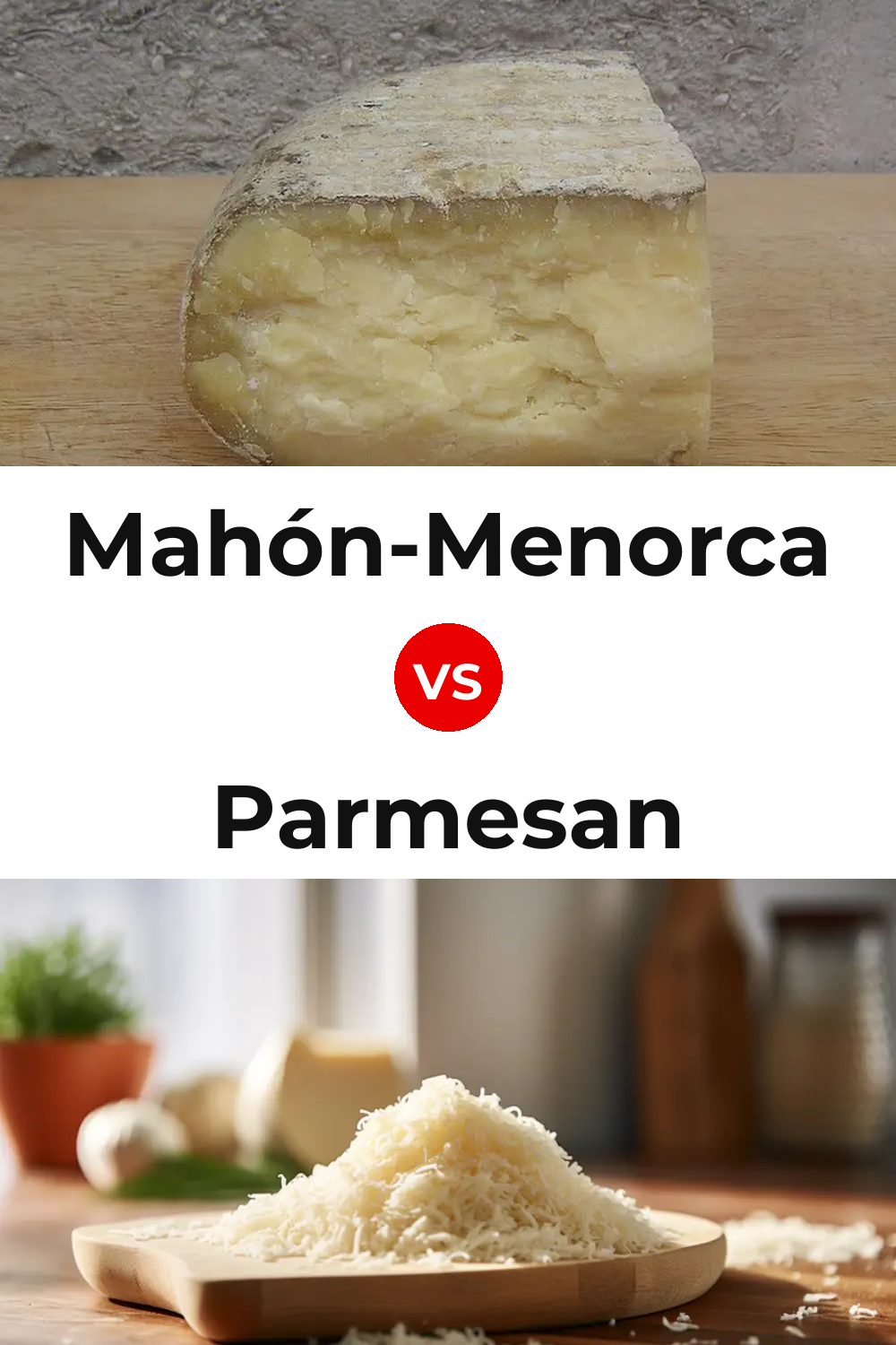 Mahón-Menorca Cheese vs Parmesan Cheese Pinterest comparison