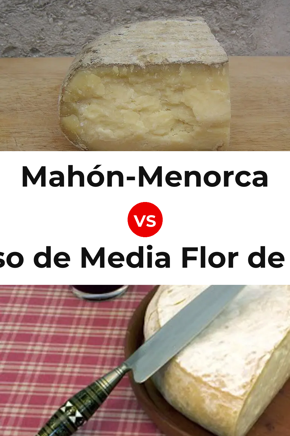 Mahón-Menorca Cheese vs Queso de Media Flor de Guía Pinterest comparison