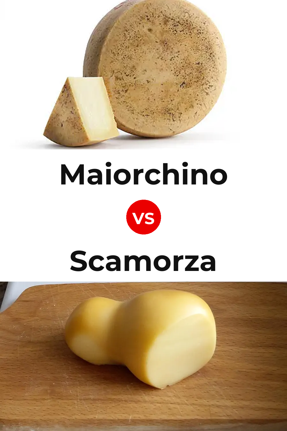 Maiorchino Cheese vs Scamorza Cheese Pinterest comparison